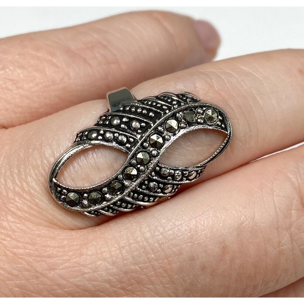 Ring Fashion Infinity Wings Marcasites Ring Size 6